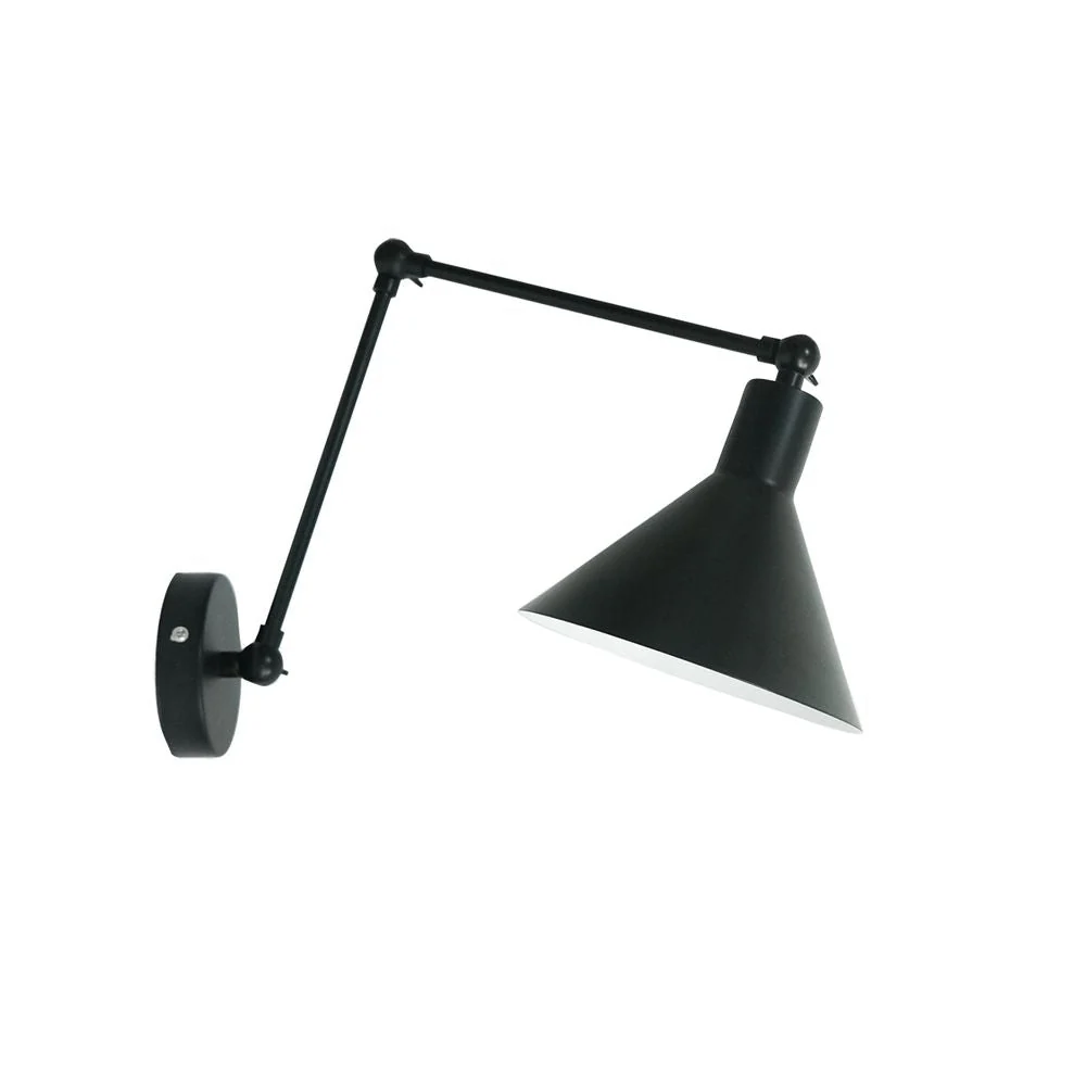 Applique murale à bras articulé VK Leading Light E27, noire