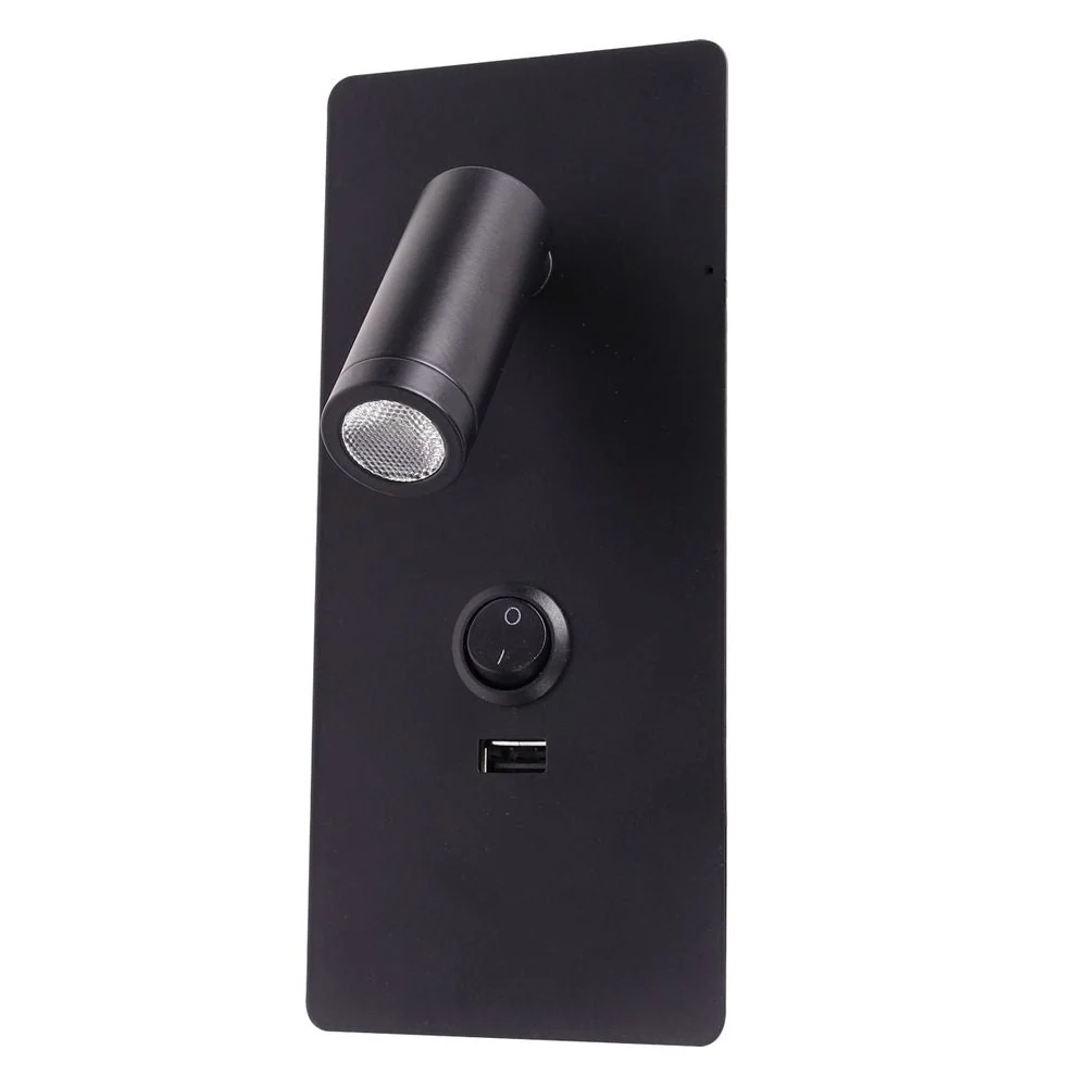 Applique murale d'appoint VK Leading Light 3W LED, noir/blanc Black
