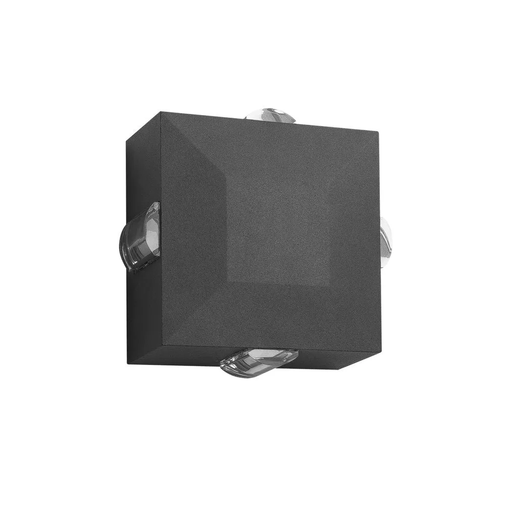 Applique murale extérieure VK Leading Light LED, W 12,4 cm, blanc/anthracite Anthracite