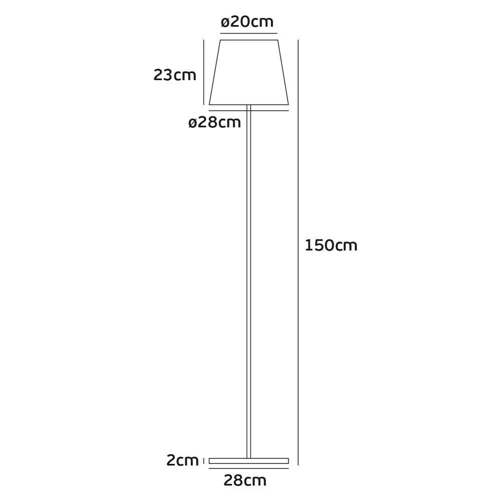 Lampadaire d'extérieur VK Leading Light E27, H 150 cm, noir/blanc White