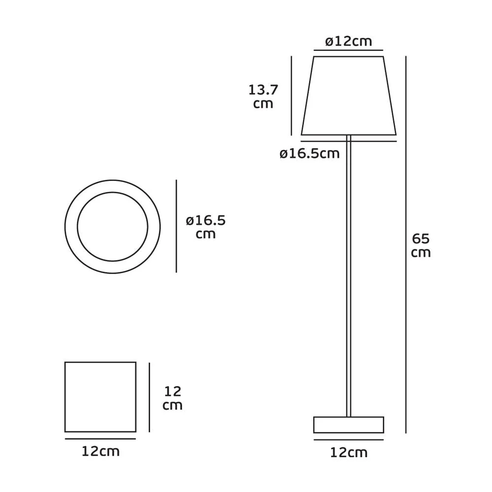 Lampadaire d'extérieur VK Leading Light LED, H 65 cm, noir/blanc Anthracite