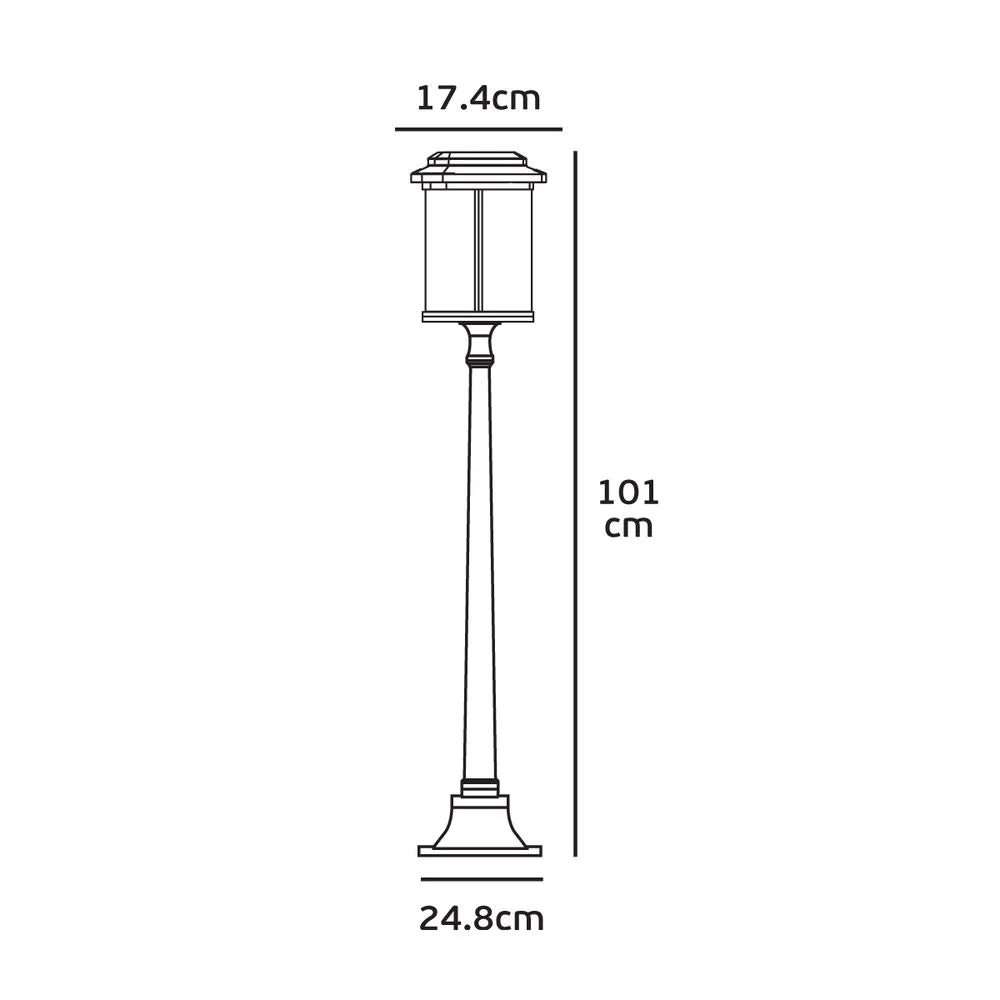 Lampadaire extérieur VK Leading Light E27, H 101 cm, noir