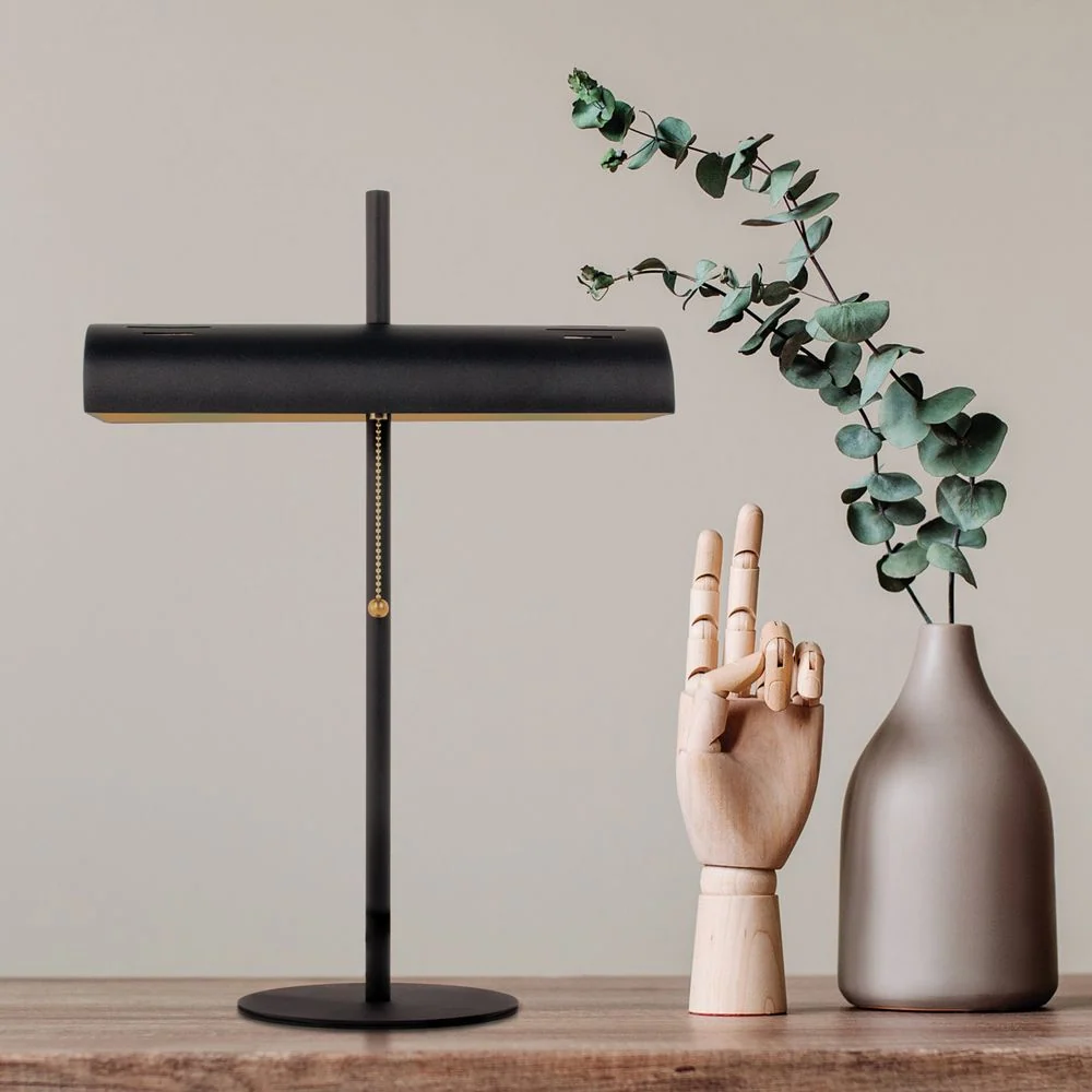 Lampe de bureau VK Leading Light E27, H 50 cm, noire