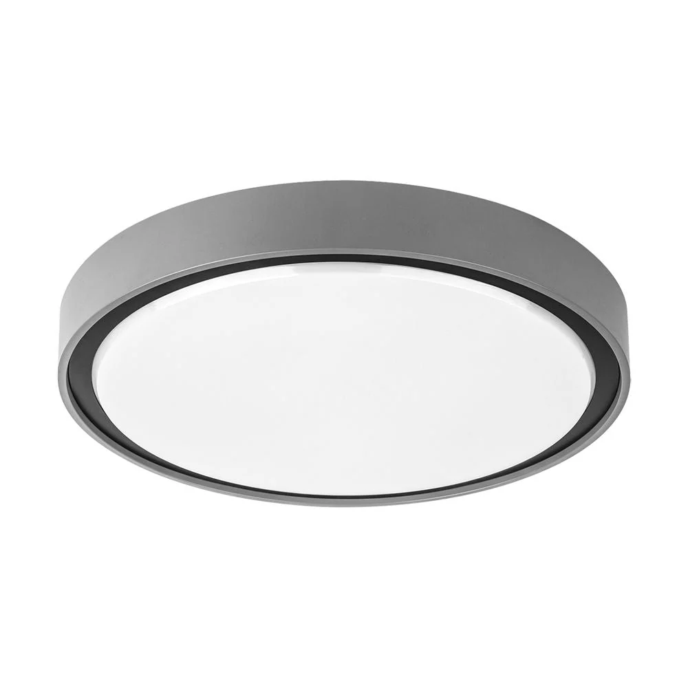 Plafonnier extérieur VK Leading Light LED, diamètre 36 cm, gris