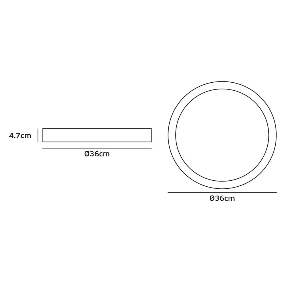 Plafonnier extérieur VK Leading Light LED, diamètre 36 cm, gris