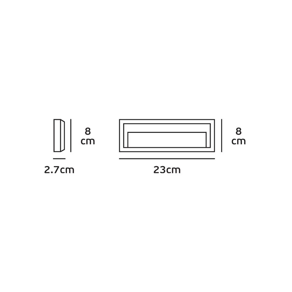 Projecteur mural extérieur VK Leading Light LED, W 23 cm Grey