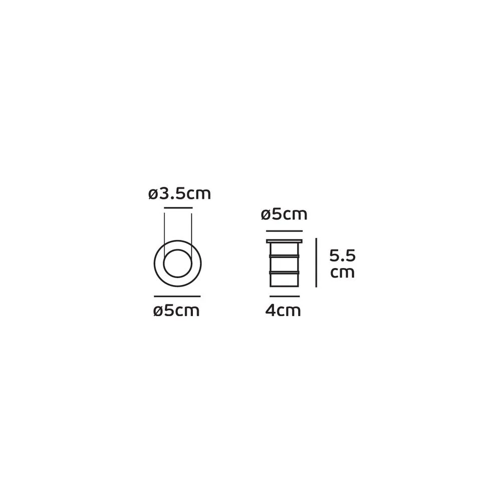 Spot encastré extérieur VK Leading Light LED, H 5,5 cm