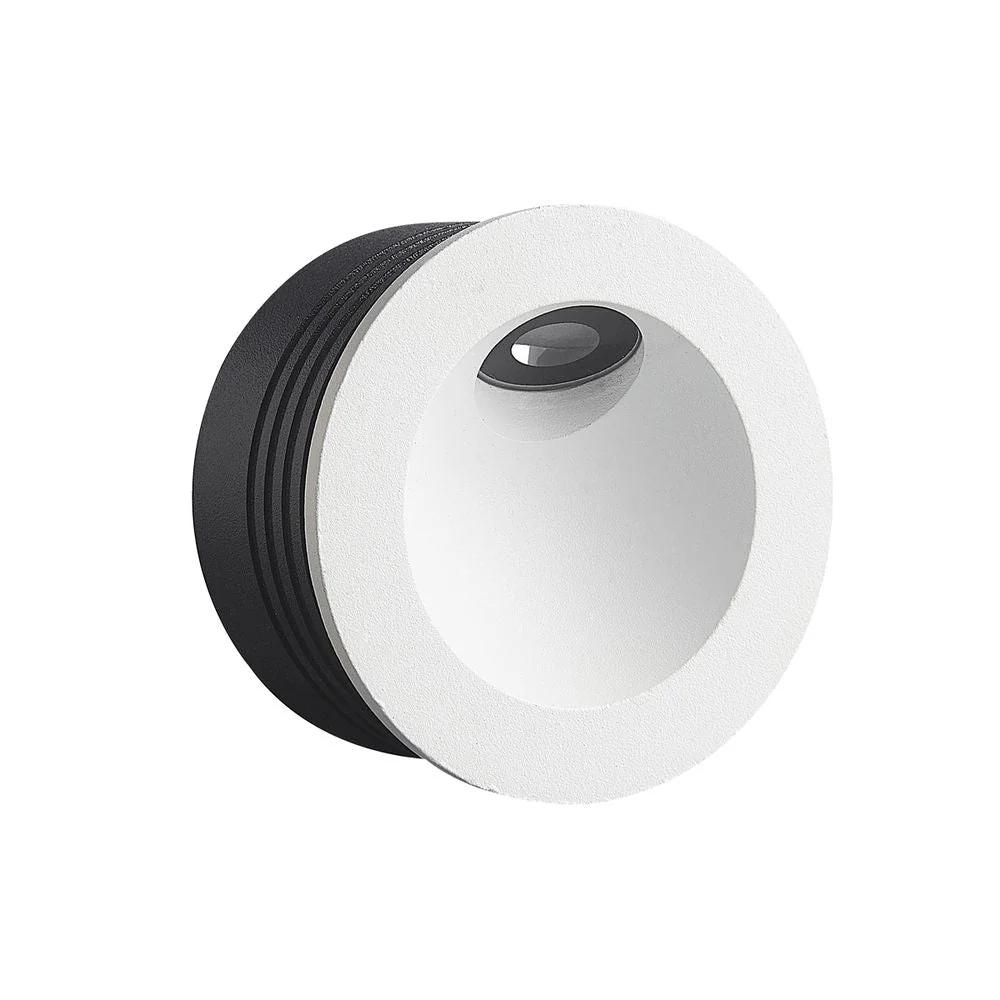 Spot encastré extérieur VK Leading Light LED, diamètre 8 cm, noir et blanc White