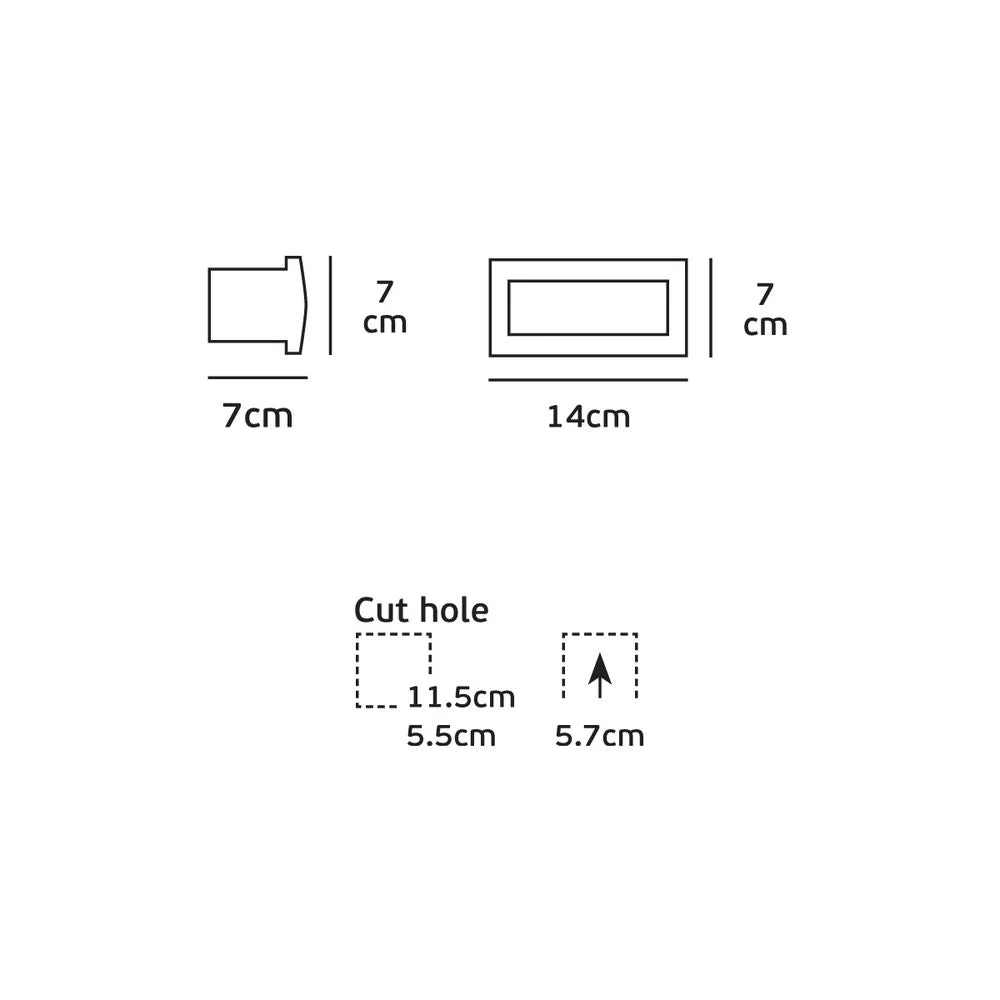 Spot encastré mural extérieur VK Leading Light LED, W 14 cm Anthracite