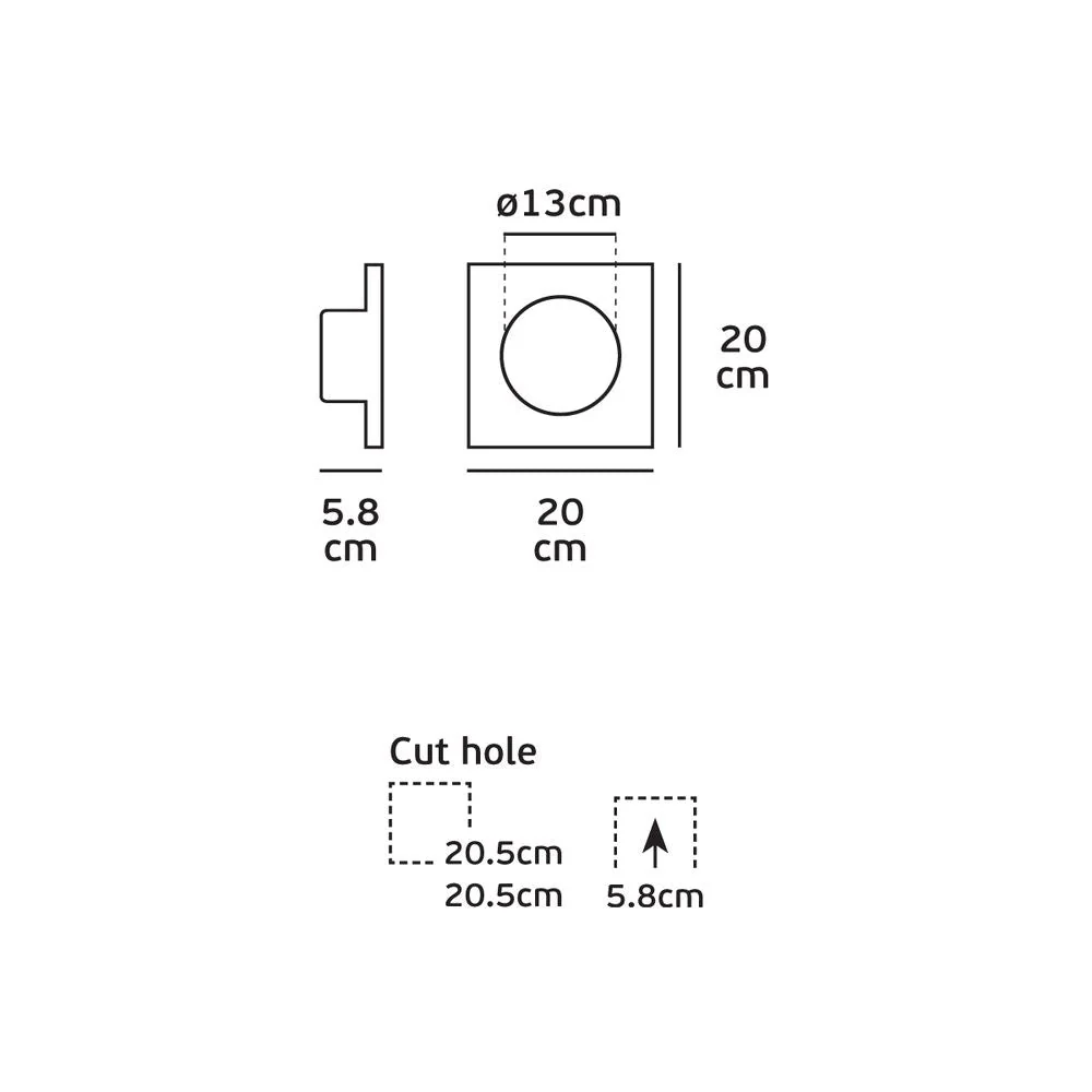 Spot encastré mural VK Leading Light LED, H 20 cm