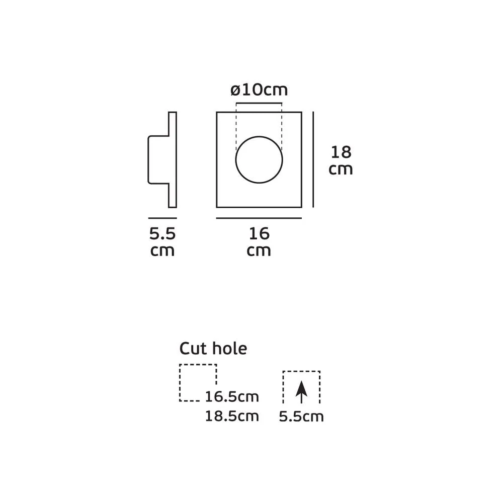 Spot encastré mural VK Leading Light LED, H 18 cm, blanc