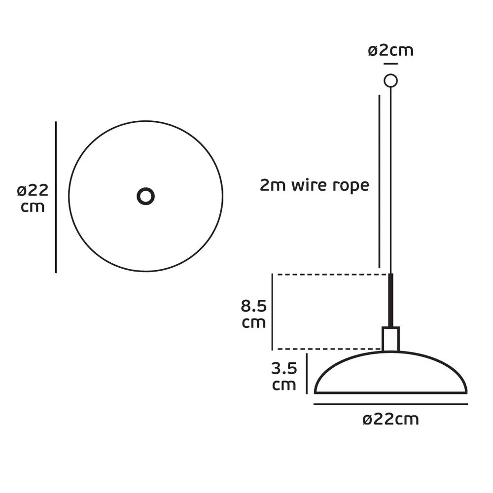 Suspension d'extérieur VK Leading Light D 22 cm, noir/blanc White