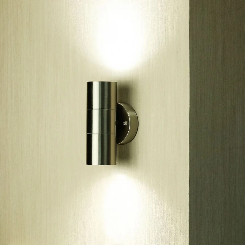 Applique Murale LED Argent IP44 Double Faisceau GU10 VTAC