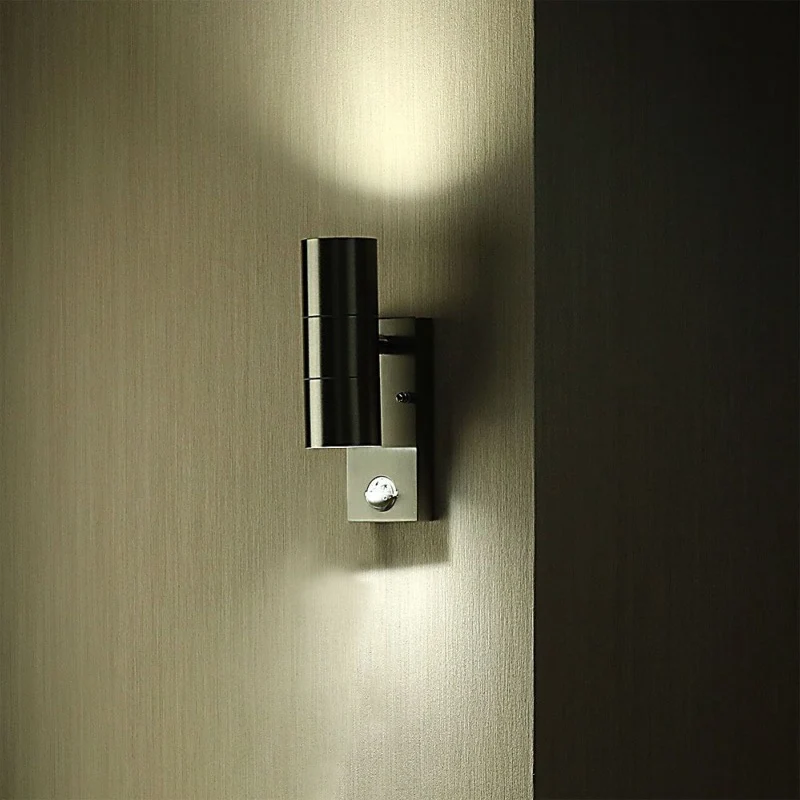 Applique Murale LED IP44 Double Faisceau GU10 avec Détecteur de Mouvement VTAC
