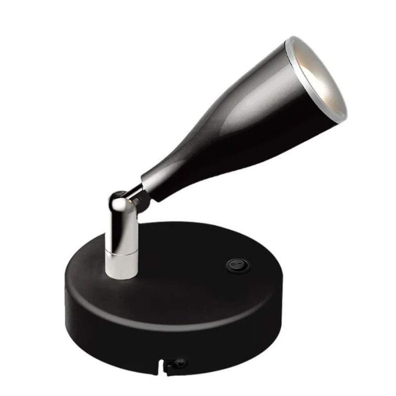 Lampe Murale 4.5W avec Interrupteur Noir/Argent VTAC