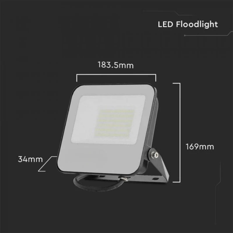 Projecteur LED Gris 50W 185lm/W VTAC