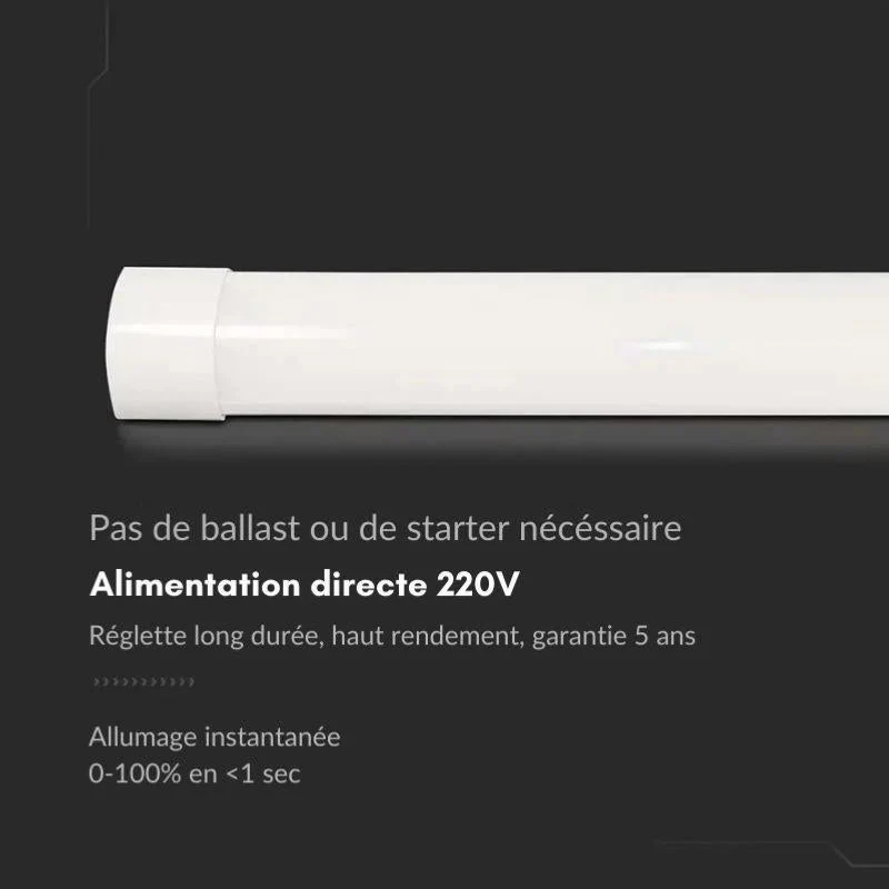Réglette LED 150cm 38W Haut Rendement 155lm/W Garantie 5 ans VTAC