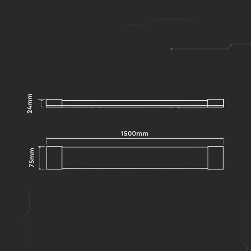 Réglette LED 150cm 38W Haut Rendement 155lm/W Garantie 5 ans VTAC