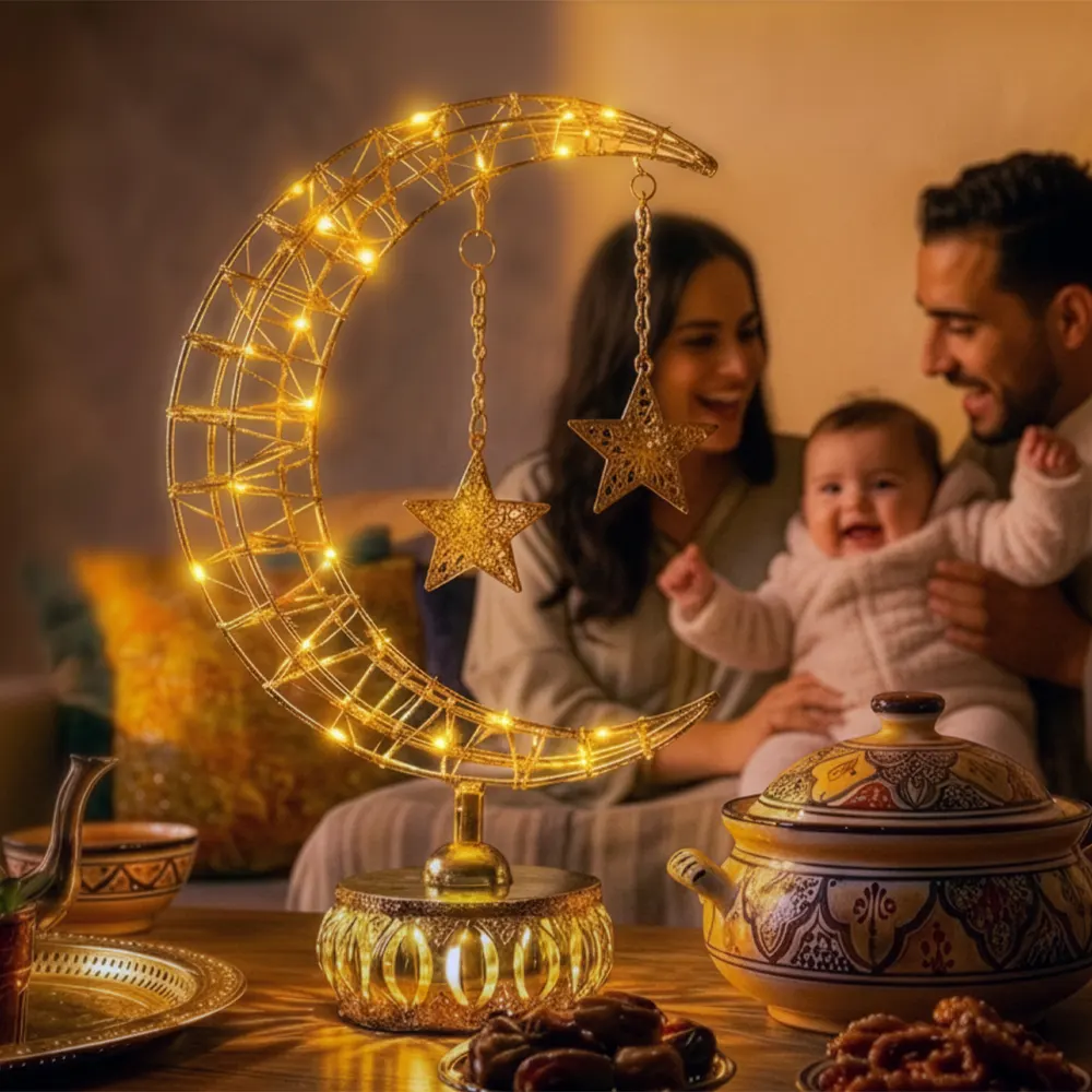 Lampe de Table LED Métal 31x9 cm - Lune & Etoile Wlidaty Home