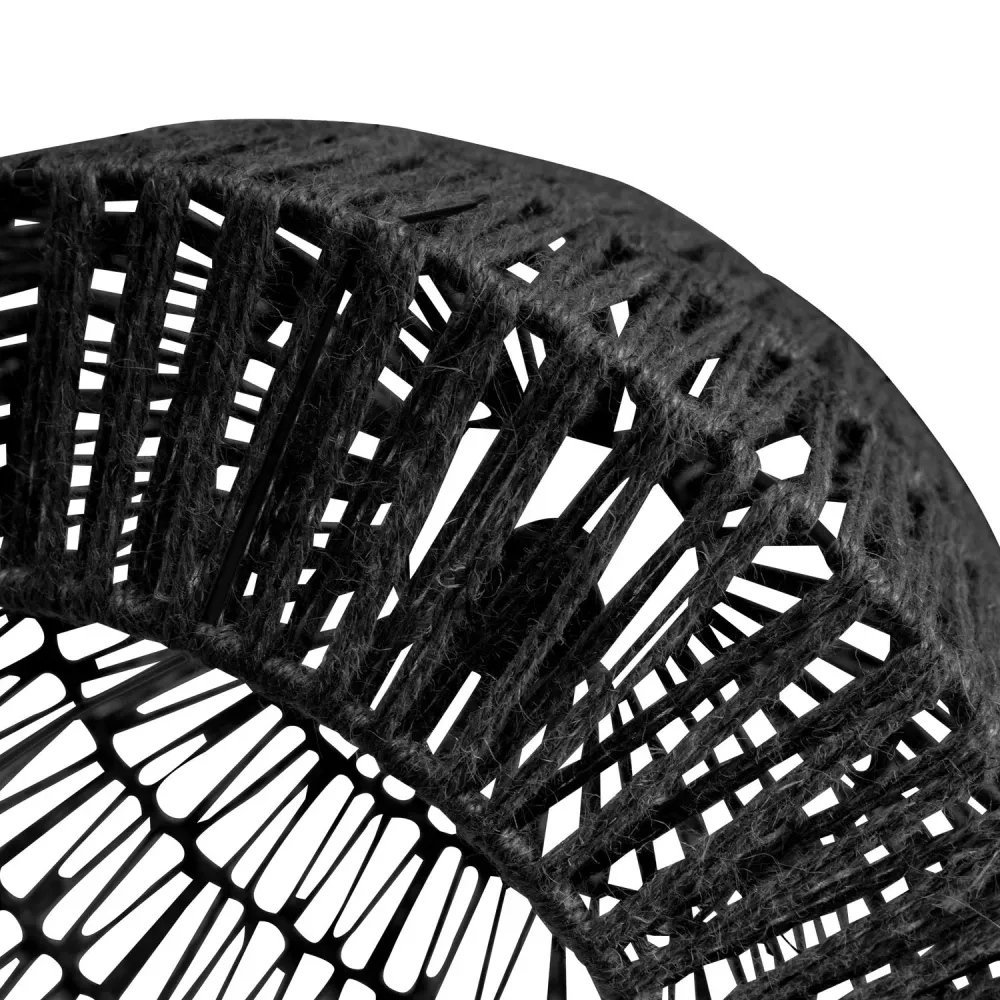 Lampe à suspension en jute noir Kace 26x45 cm WOOOD