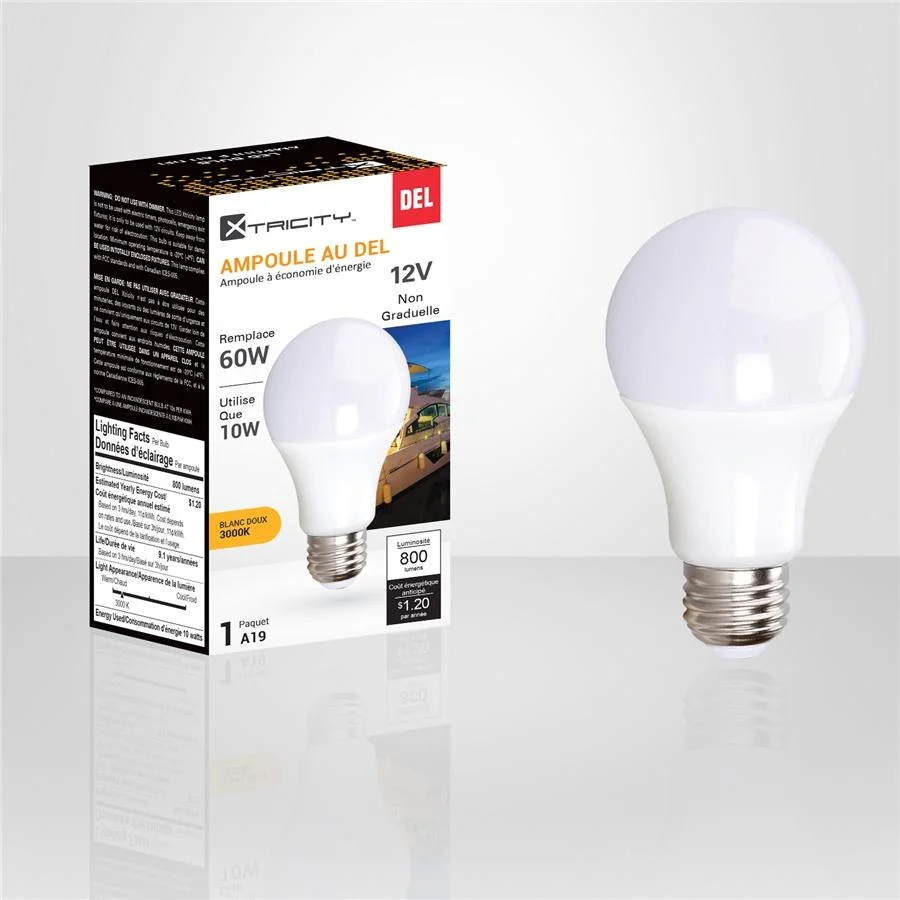 Xtricity - Ampoule DEL à économie d'énergie, 10W, Culot E26, 3000K Blanc Doux