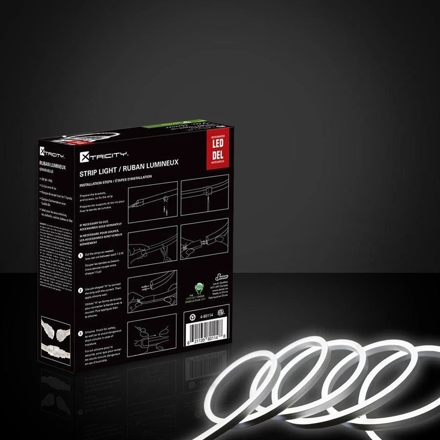 Xtricity Bande del flexible 9'x0.8mm/6W -3'/120V/5000k Blanc Intérieur et Extérieur