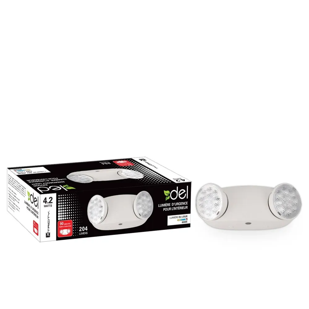 Xtricity DEL Lumiere D'urgence à 2 Têtes 2.1w Tête 204 Lumens