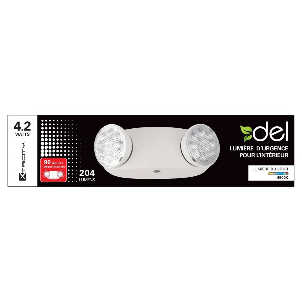 Xtricity DEL Lumiere D'urgence à 2 Têtes 2.1w Tête 204 Lumens
