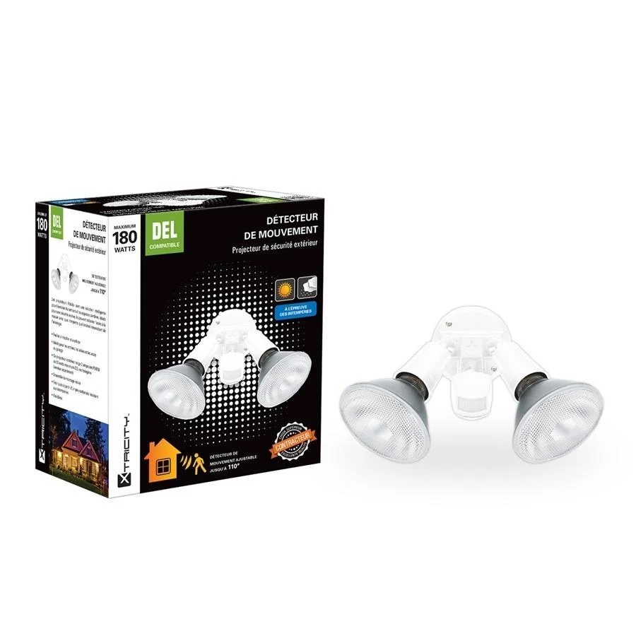 Xtricity détecteur de mouvement à 2 têtes 180w maximum blanc