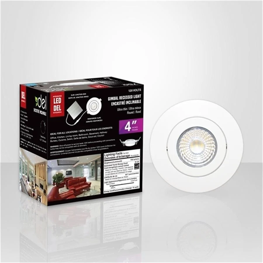 Xtricity encastré inclinable del 4'' 10w/750l/3000k rond-blanc 1pk