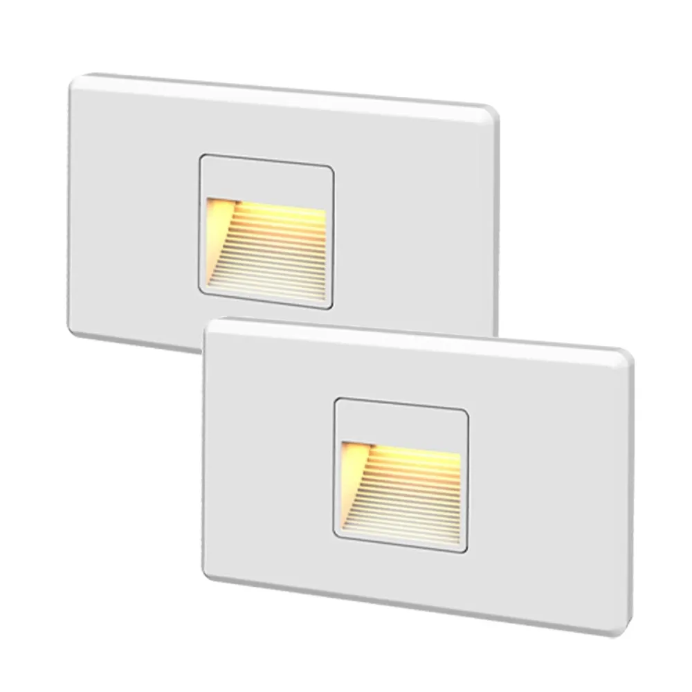 Xtricity - Ensemble de 2 Lumières de Sécurité pour Escalier DEL, 2.5W, 25 Lumens, 3000K Blanc Doux, Blanc