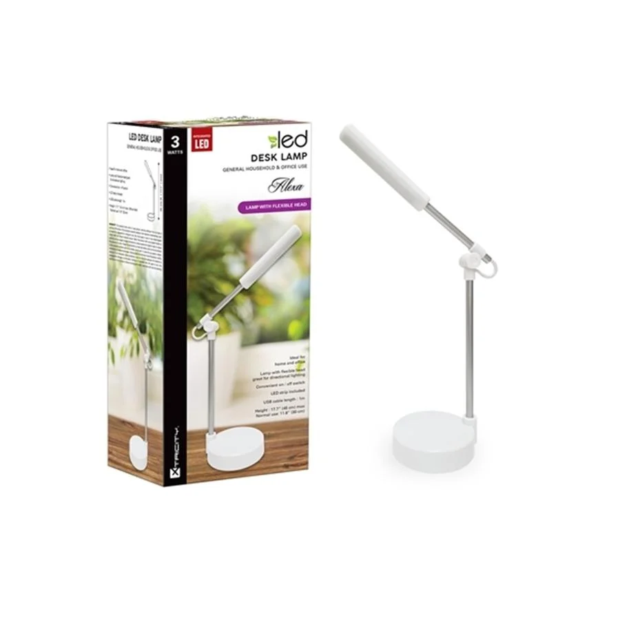 Xtricity lampe de bureau au del 3w avec tête flexible alexa