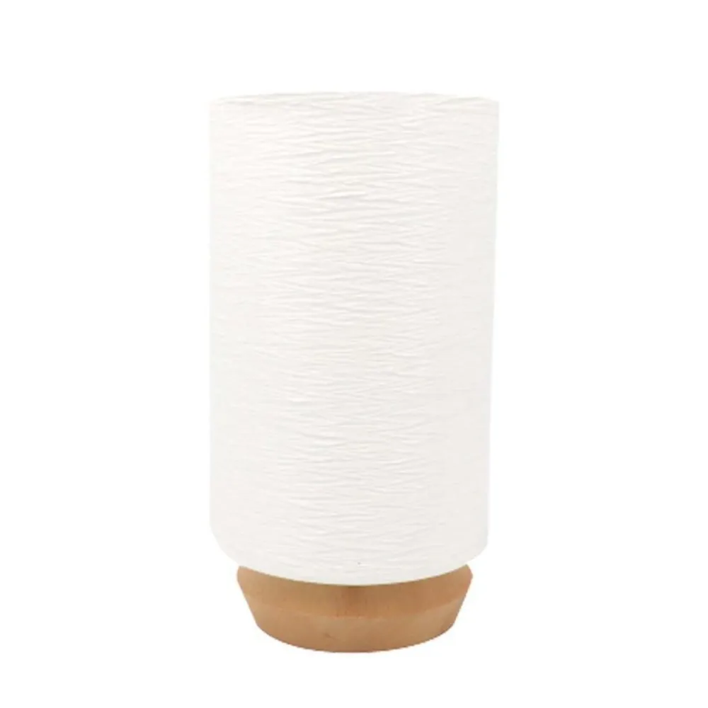 Xtricity - Lampe de Table Cylindrique, 6.29'' x 12'', De la Collection WoodWard, Blanc