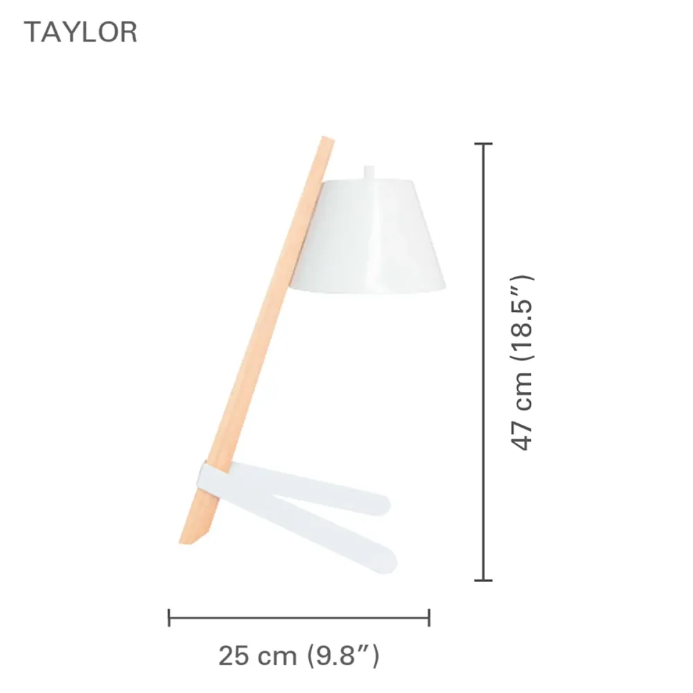 Xtricity - Lampe de Table Moderne, 9.84'' x 18.5'', De la Collection Taylor, Blanc