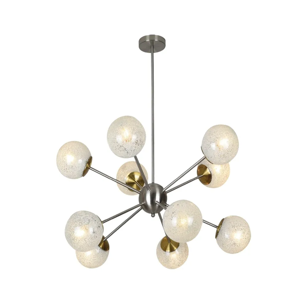 Xtricity - Luminaire Susendu à 10 Lumières, Largeur de 34.6'', De la Collection Bohannon, Argenté
