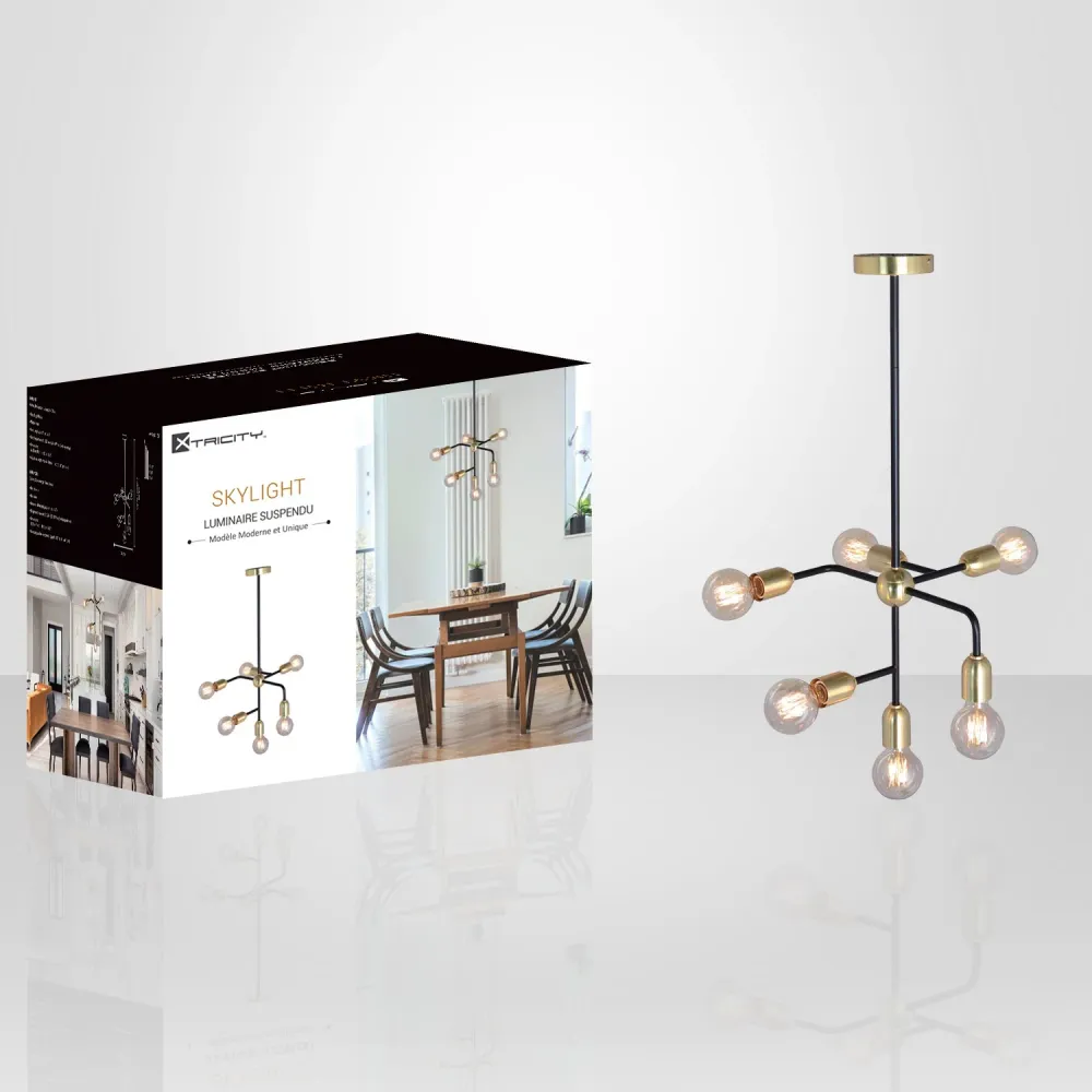 Xtricity - Luminaire Suspendu à 6 Lumières, Largeur de 14.2'', De la Collection Skylight, Doré