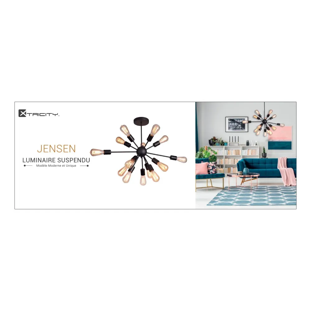 Xtricity - Luminaire Suspendu à 14 Lumières, Largeur de 28.3'', De la Collection Jensen