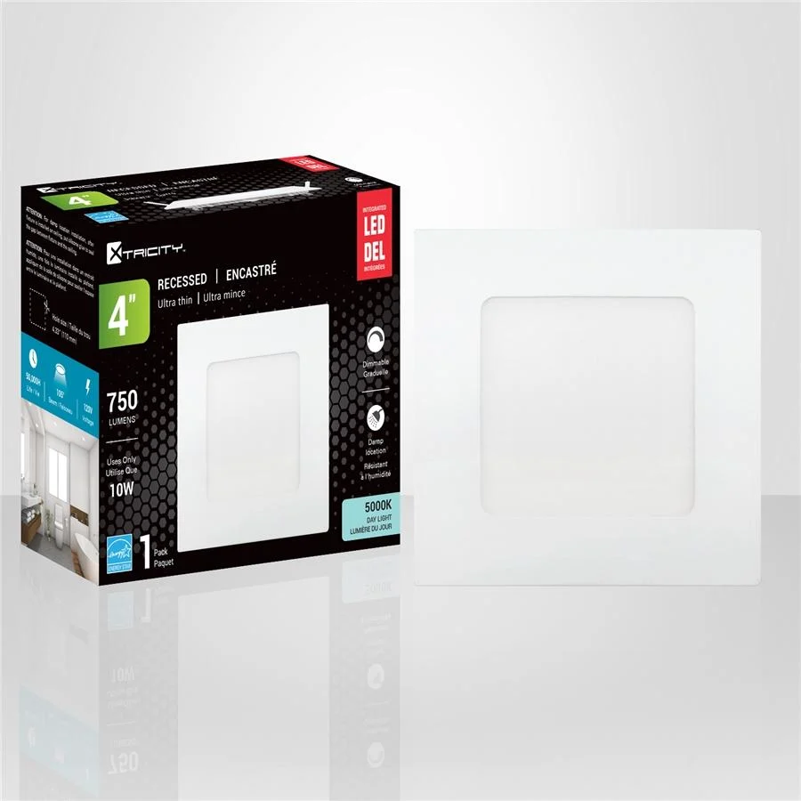Xtricity - Lumière Encastrée DEL, Largeur de 4'', Gradable, 10W, 5000K Lumière du Jour