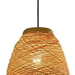 Xungzl Lampe en rotin Creative tissé à la Main Lustre Rural rétro Restaurant Bamboo Chambre Lampe Balcon étude rotin perso...