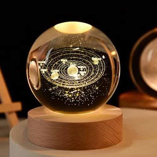 Boule de Cristal 3D Éclatante - Lampe de Table Unique yarabox