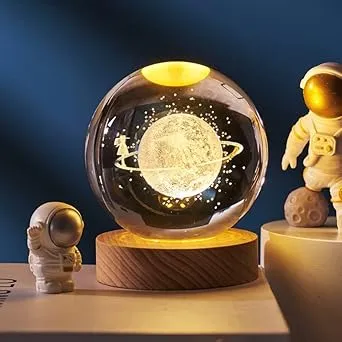 Boule de Cristal 3D Éclatante - Lampe de Table Unique yarabox