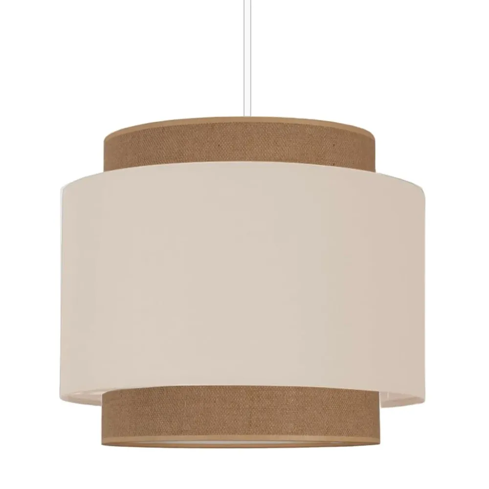 youngDECO® Lampe à suspendre Boho - Beige Abat-jour en Tissu de Coton Ø38 cm et hauteur 44 cm - Éclairage de Plafond crée...