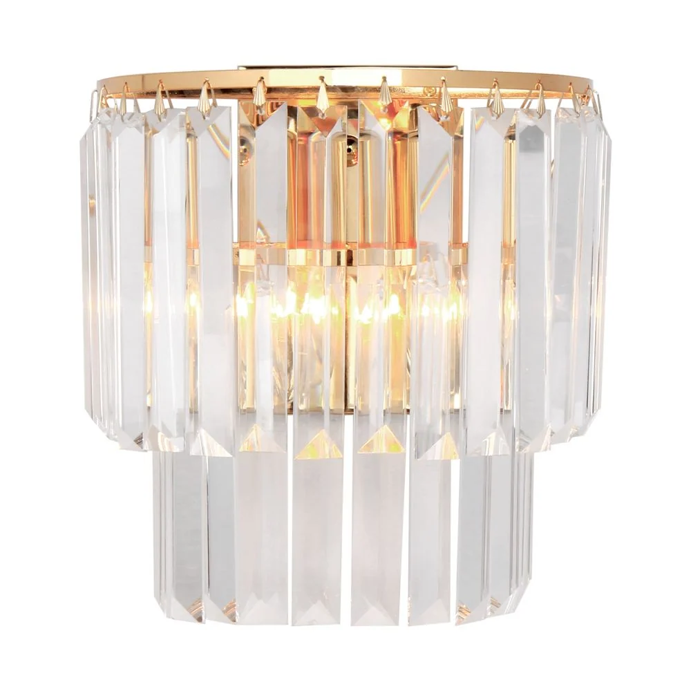Applique murale Zumaline Amedeo 2L, culot E14, hauteur 25 cm Chrome