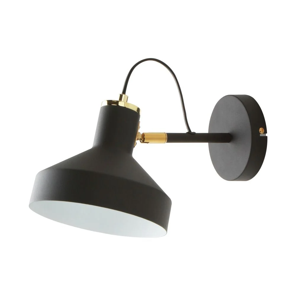 Applique murale Zumaline Sigma 1L, culot E27, noire