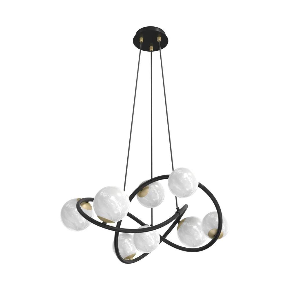 Lustre Zumaline Nisyro 8L, G9 noir D 65 cm