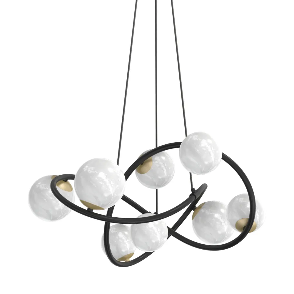 Lustre Zumaline Nisyro 8L, G9 noir D 65 cm
