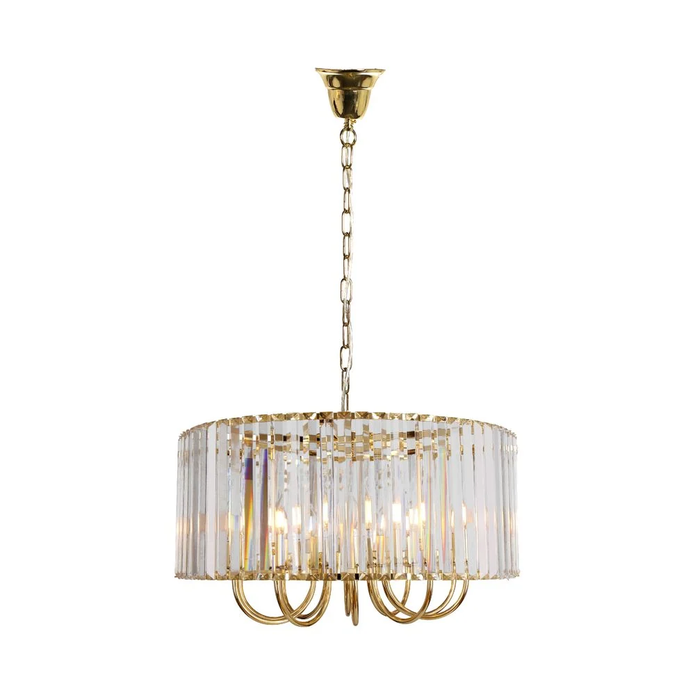 Lustre Zumaline Paris 6L E14 en métal doré, diamètre 40 cm