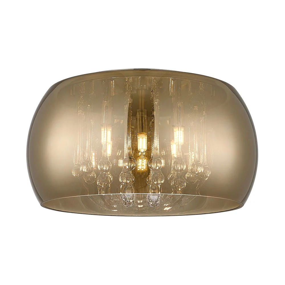Plafonnier encastré Zumaline Crystal 5L, douille G9 dorée, diamètre 40 cm
