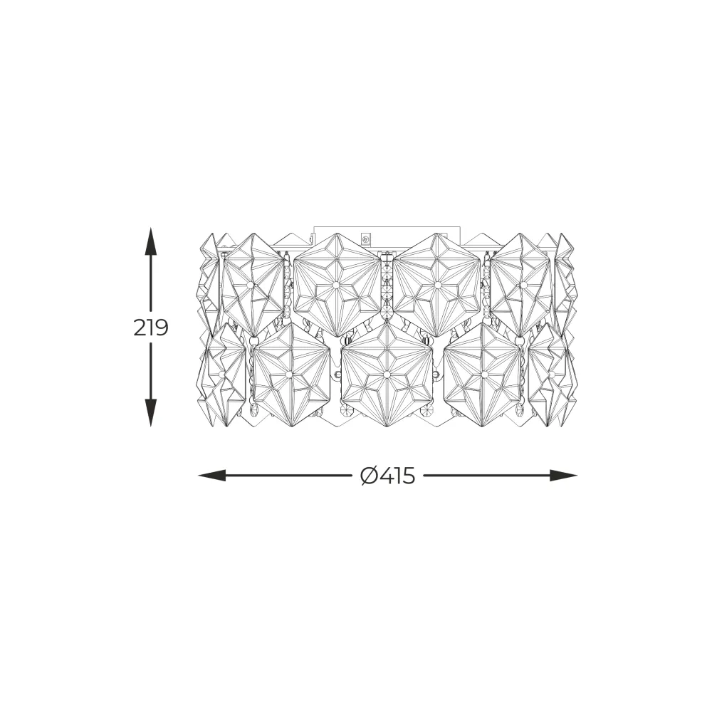 Plafonnier encastré Zumaline Davi 5L, culot G9, diamètre 41 cm