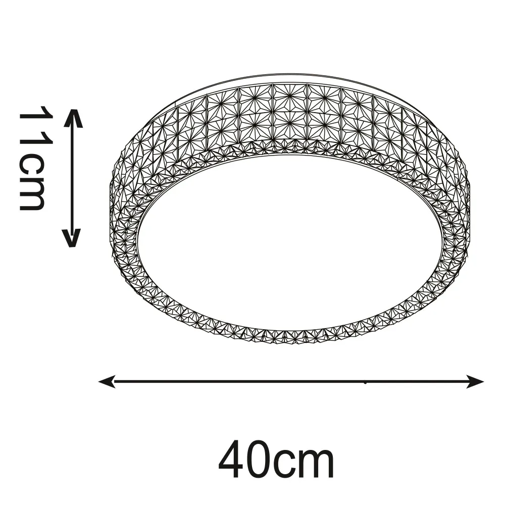 Plafonnier encastré Zumaline Moa 1L LED 24W, D 40cm